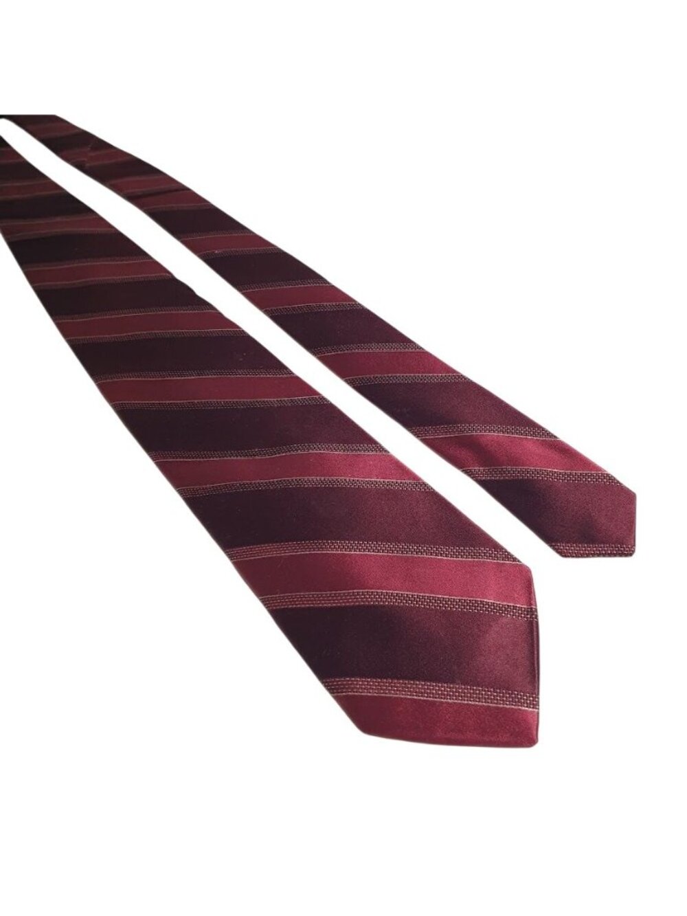 DKNY Burgundy Striped Silk Tie Gift Business Formal Accessory Menswear Neckwear